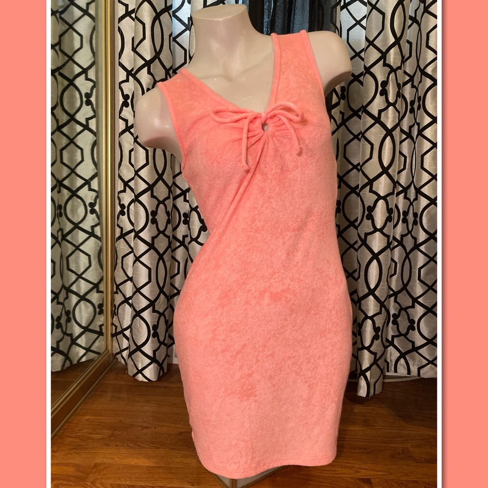 SO coral terrycloth dress or cover up